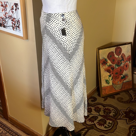 Jones NY Size 14 Polka Dot Maxi-Skirt Fully Lined Timeless Feminine $119 NEW - Picture 5 of 16